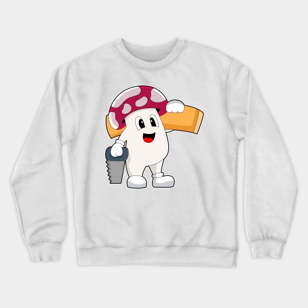 Mushroom Handyman Saw Crewneck Sweatshirt by Markus Schnabel